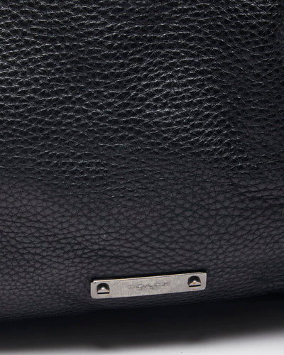 Vintage Coach Black Leather Crossbody Satchel Bag