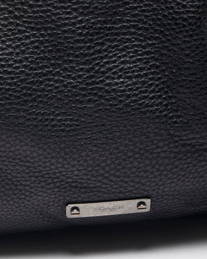 Vintage Coach Black Leather Crossbody Satchel Bag