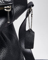 Vintage Coach Black Leather Crossbody Satchel Bag