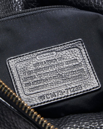 Vintage Coach Black Leather Crossbody Satchel Bag