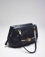 Vintage Y2k 00s Coach Black Leather Cross-body Bag