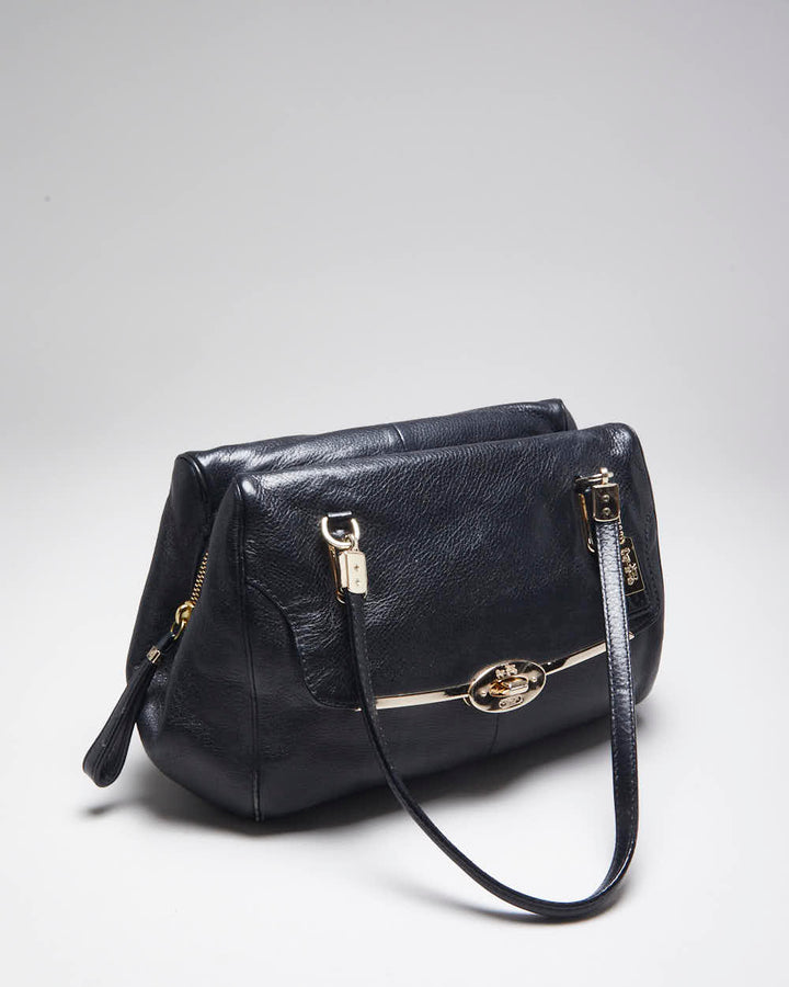 Vintage Y2k 00s Coach Black Leather Cross-body Bag
