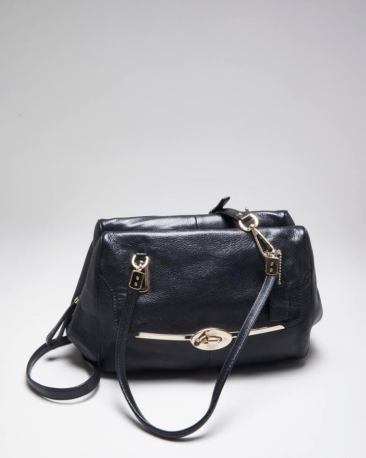 Vintage Y2k 00s Coach Black Leather Cross-body Bag