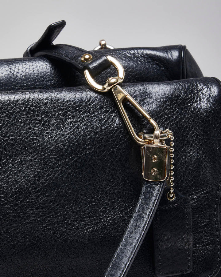 Vintage Y2k 00s Coach Black Leather Cross-body Bag