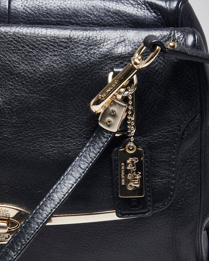 Vintage Y2k 00s Coach Black Leather Cross-body Bag