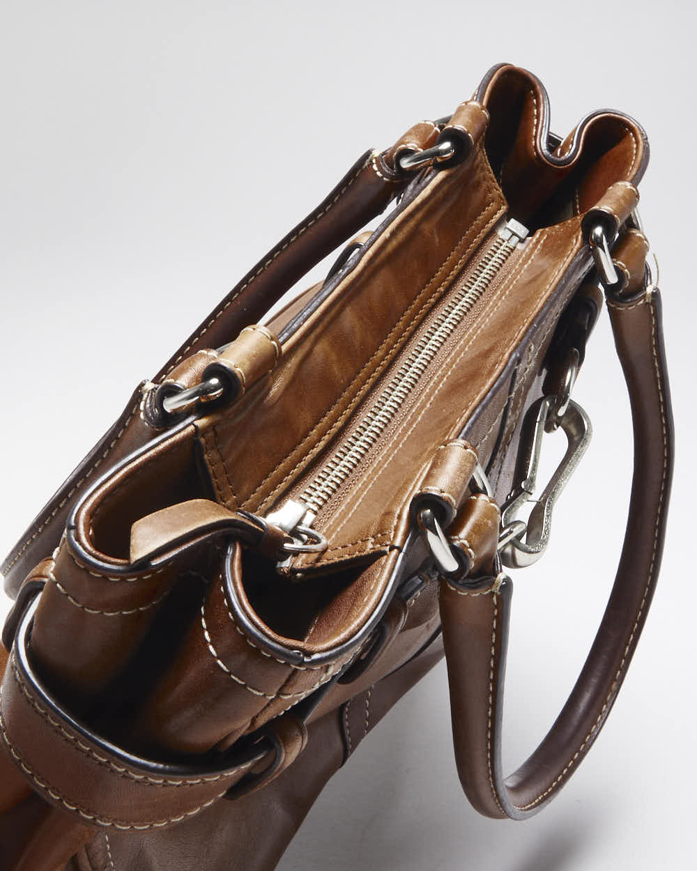 Vintage Coach Brown Leather Handbag