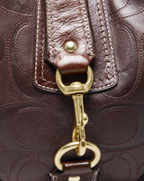 Vintage Coach Brown Monogram Leather Handbag
