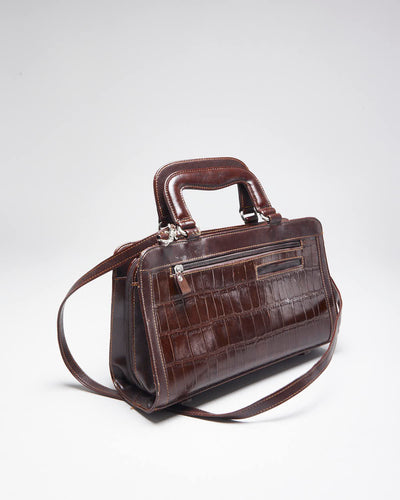Vintage Brown Leather Shoulder Bag