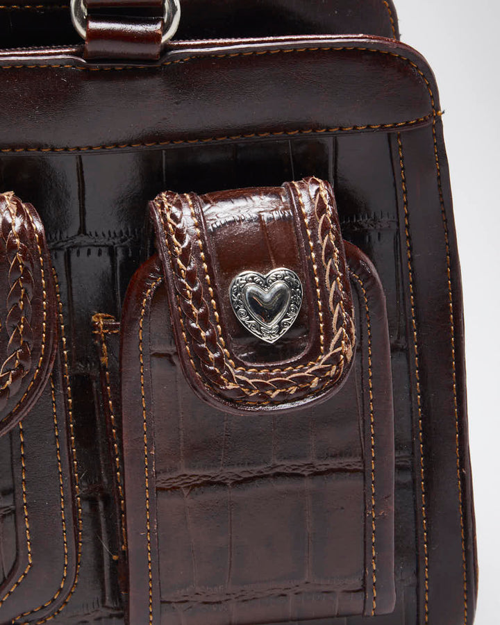 Vintage Brown Leather Shoulder Bag
