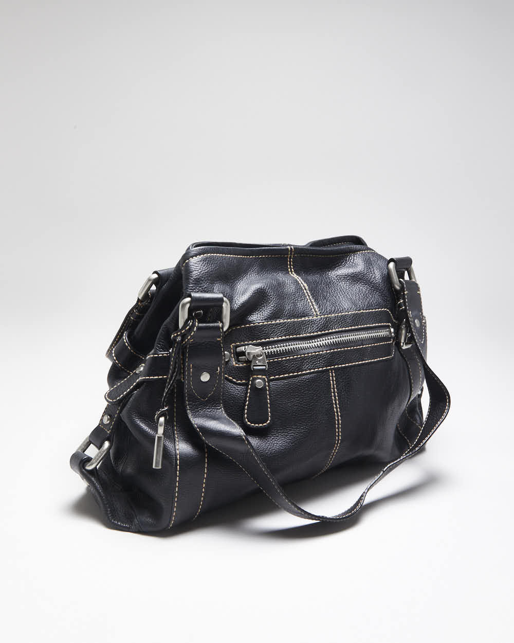Vintage Fossil Black Leather Handbag