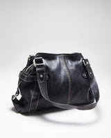 Vintage Fossil Black Leather Handbag