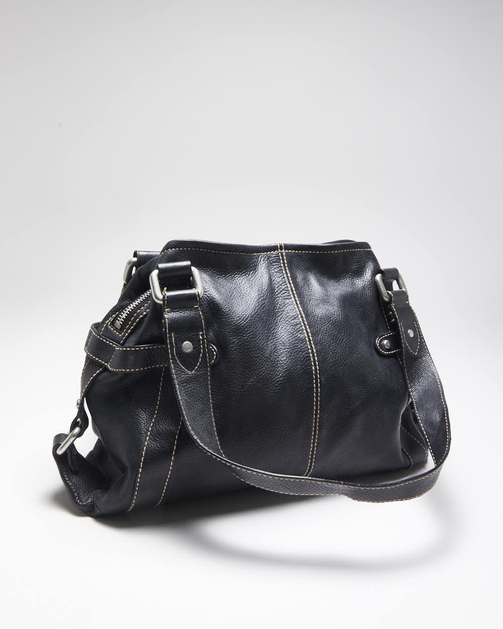Vintage Fossil Black Leather Handbag