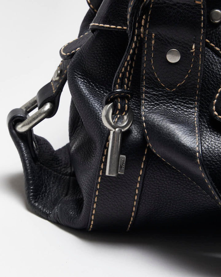 Vintage Fossil Black Leather Handbag