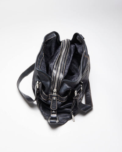 Vintage Fossil Black Leather Handbag