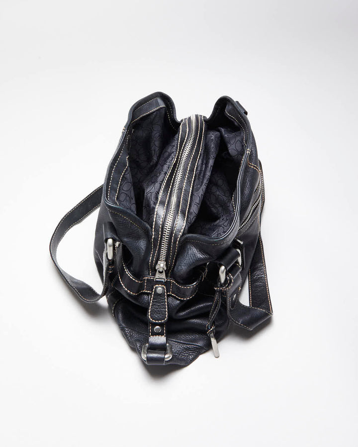 Vintage Fossil Black Leather Handbag