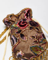 Vintage Velvet Beaded Cross-Body Bag