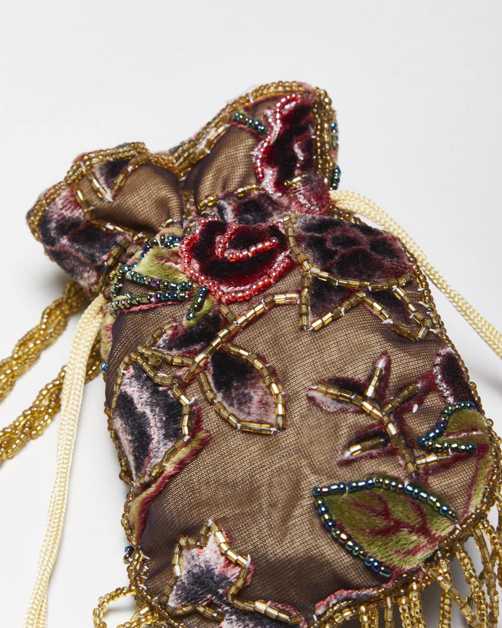 Vintage Velvet Beaded Cross-Body Bag