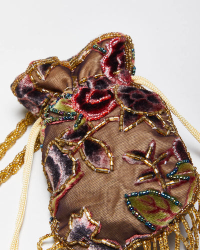 Vintage Velvet Beaded Cross-Body Bag