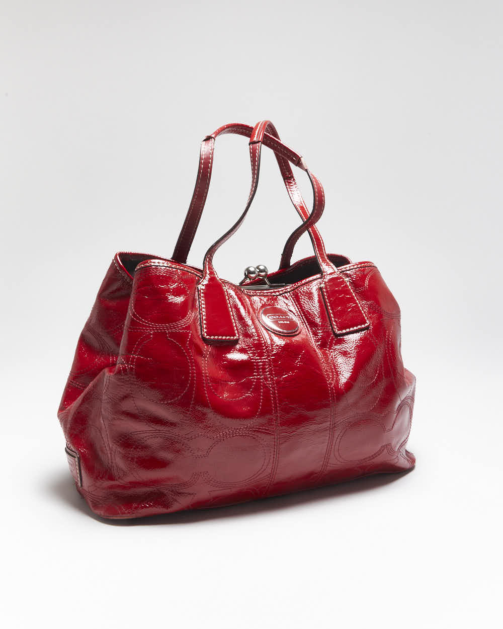 Vintage Y2k 00s Coach Patent Red Handbag
