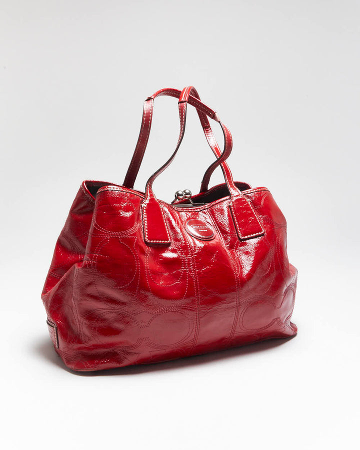 Vintage Y2k 00s Coach Patent Red Handbag