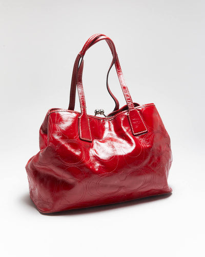 Vintage Y2k 00s Coach Patent Red Handbag