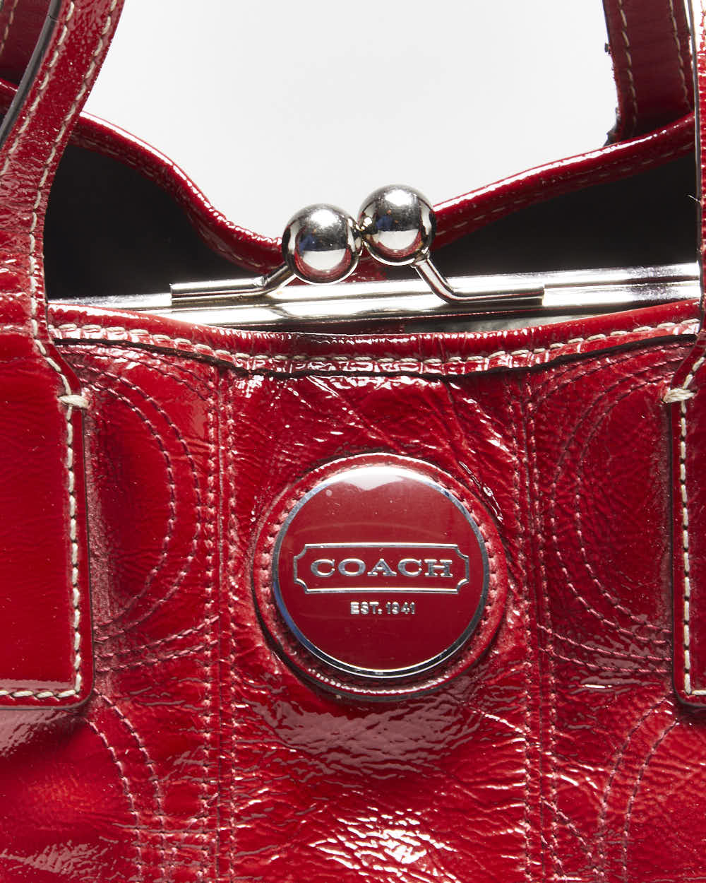 Vintage Y2k 00s Coach Patent Red Handbag