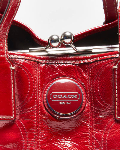 Vintage Y2k 00s Coach Patent Red Handbag