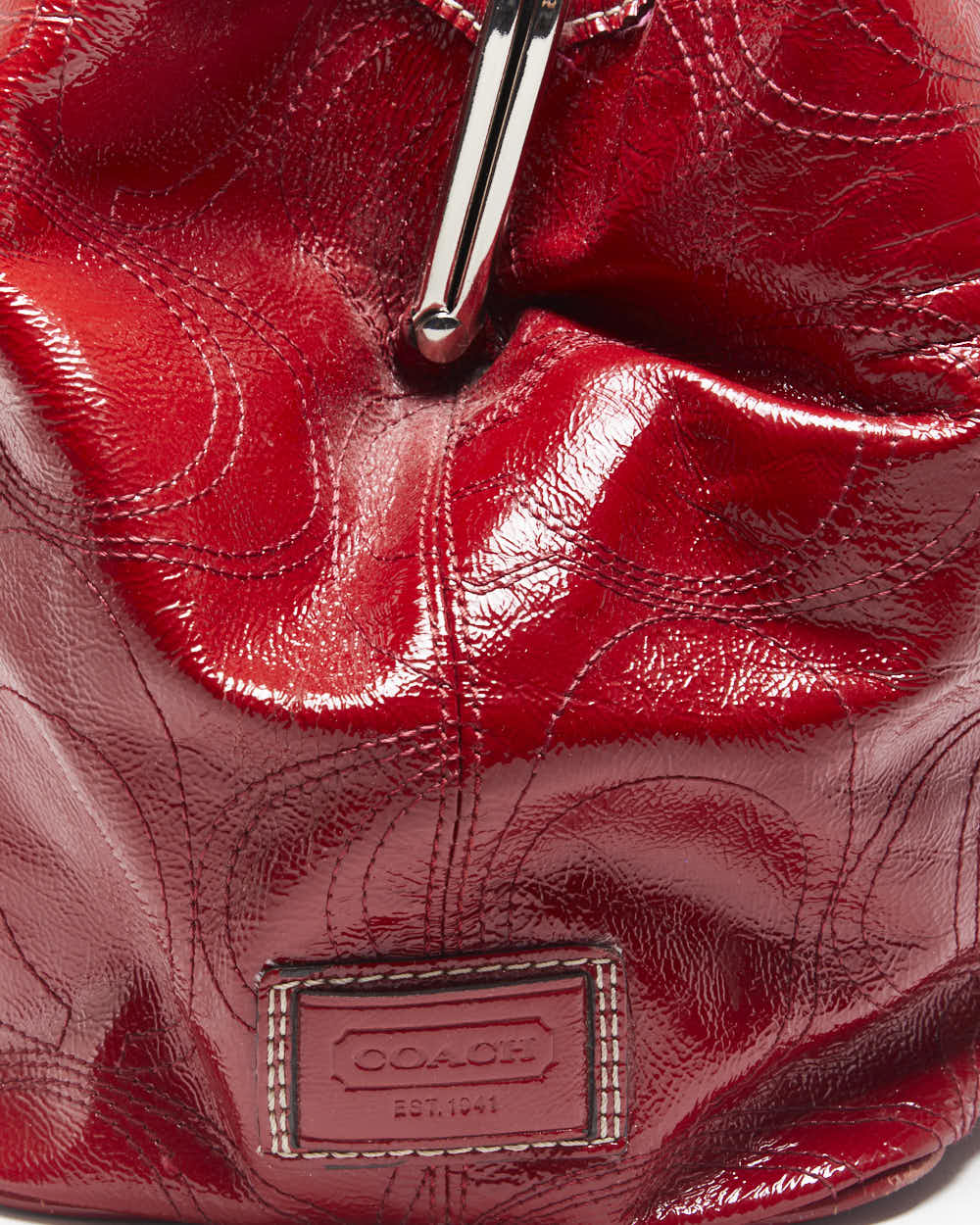Vintage Y2k 00s Coach Patent Red Handbag