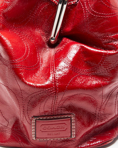 Vintage Y2k 00s Coach Patent Red Handbag