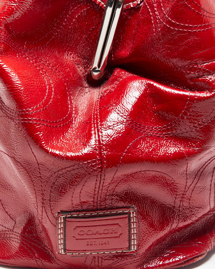 Vintage Y2k 00s Coach Patent Red Handbag