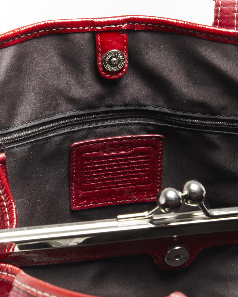 Vintage Y2k 00s Coach Patent Red Handbag