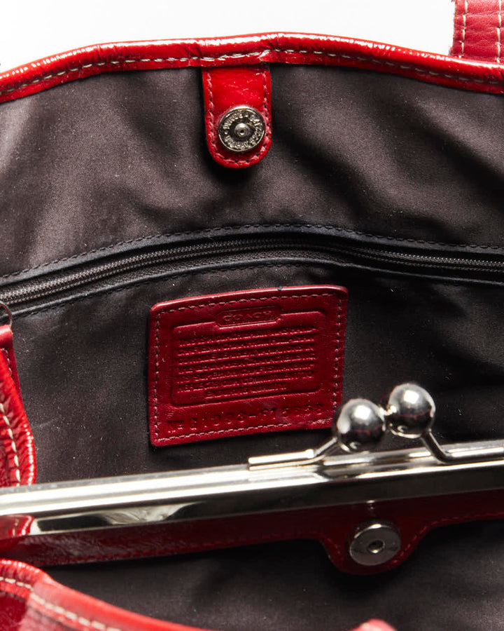 Vintage Y2k 00s Coach Patent Red Handbag