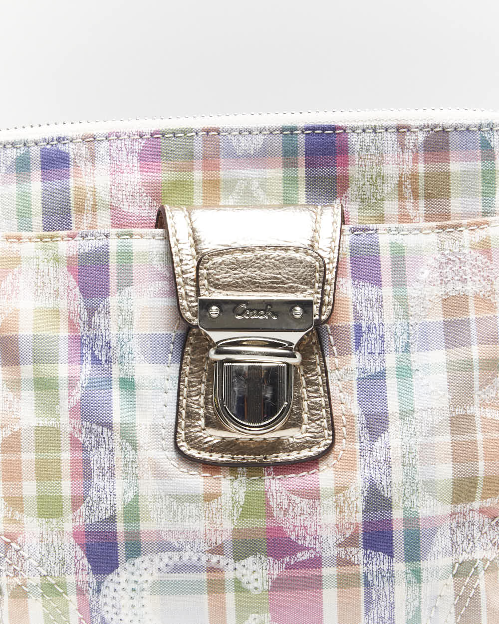 Vintage Y2k 00s Coach Checked Cross-Body Bag