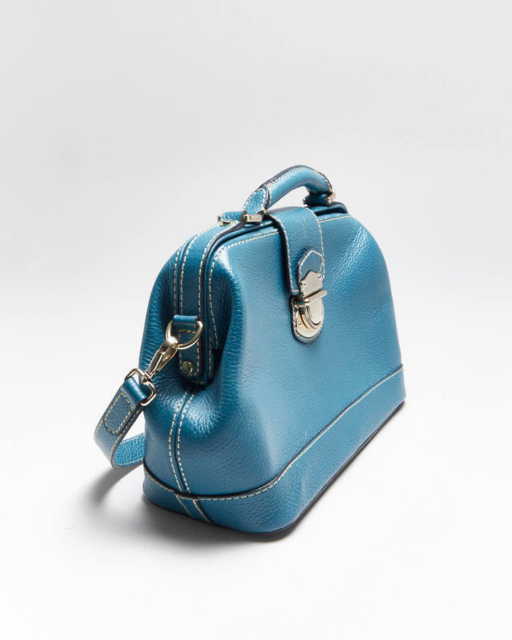 Vintage Danier Turquoise Leather Bag