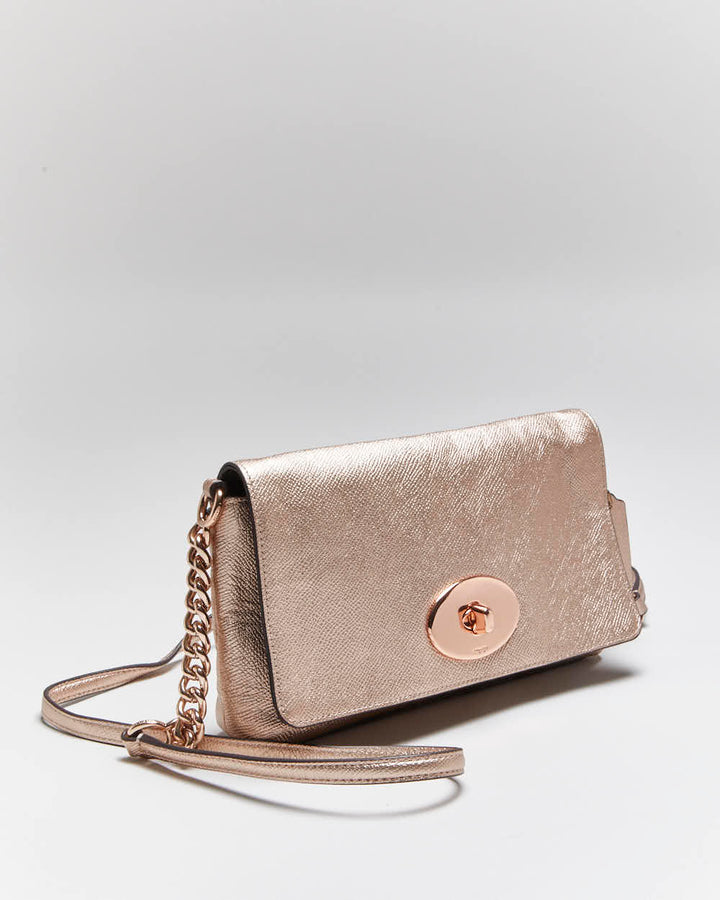 Vintage Coach Rose Gold Leather Shoulder Bag