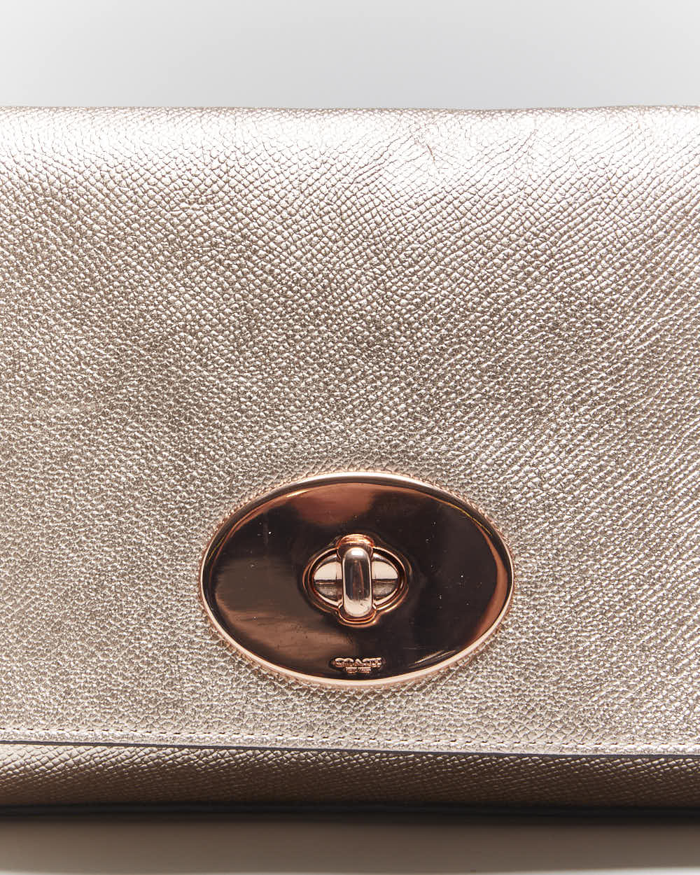 Vintage Coach Rose Gold Leather Shoulder Bag