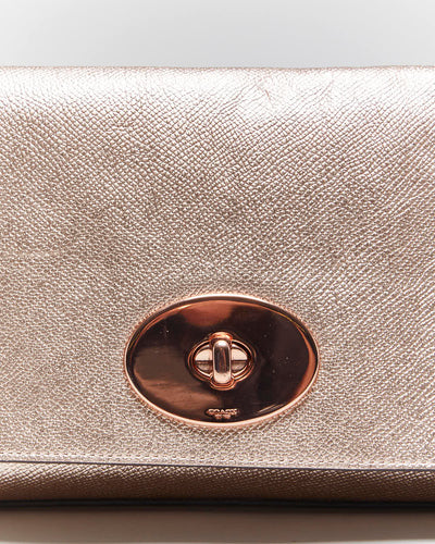 Vintage Coach Rose Gold Leather Shoulder Bag