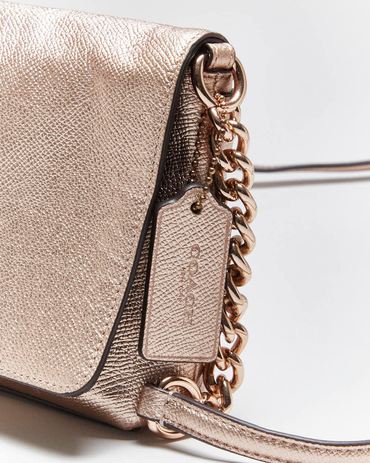 Vintage Coach Rose Gold Leather Shoulder Bag