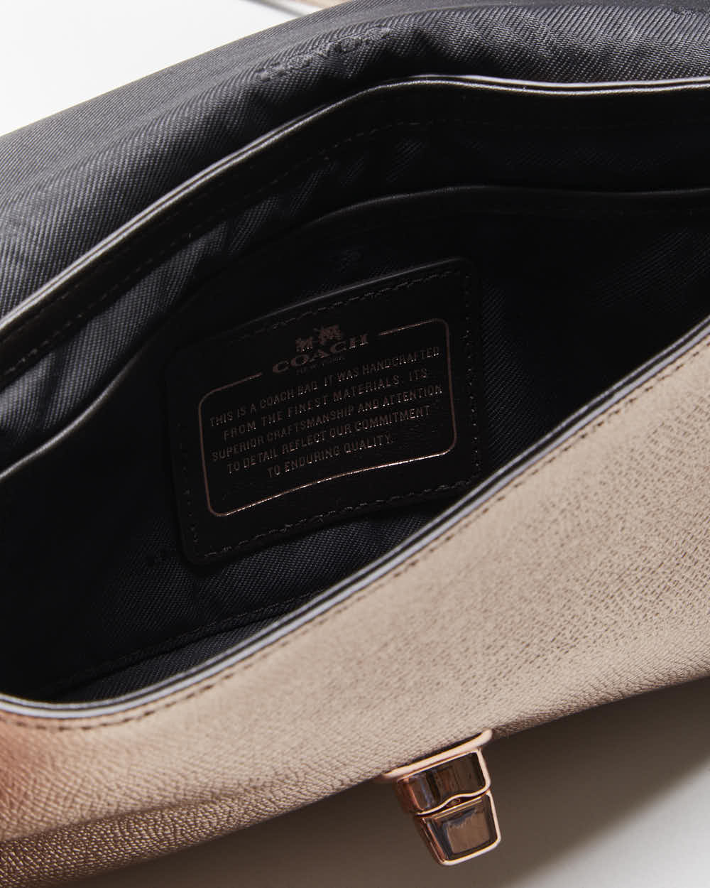 Vintage Coach Rose Gold Leather Shoulder Bag