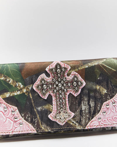 Vintage Y2k 00s Camouflage Crucifix Purse