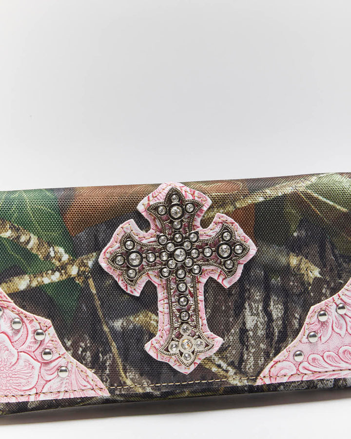 Vintage Y2k 00s Camouflage Crucifix Purse