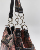 Vintage Y2k 00s Pink Camouflage Rhinestone Handbag
