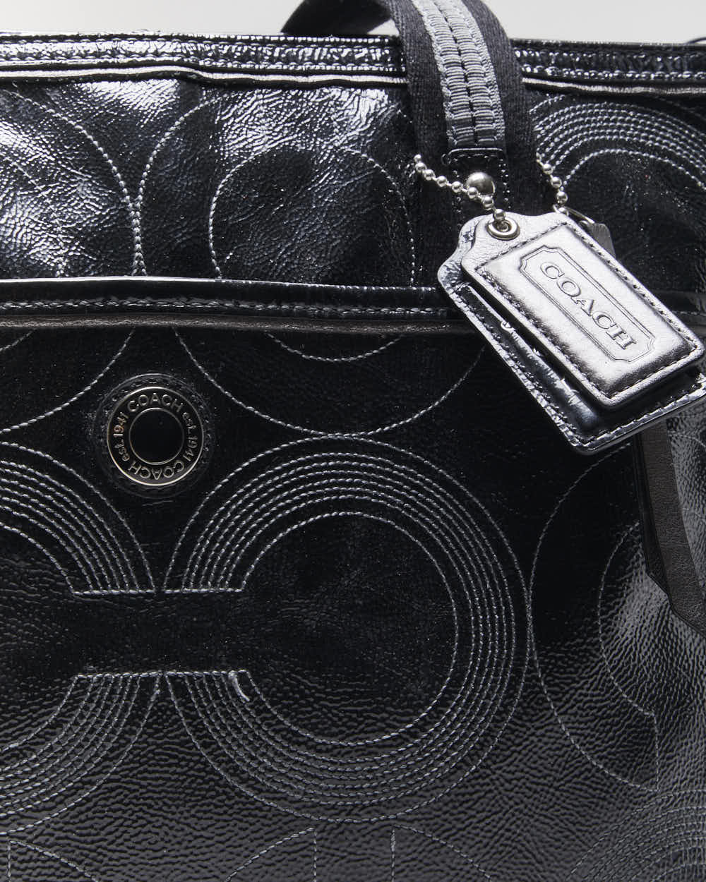 Vintage Coach Patent Leather Weekend Bag