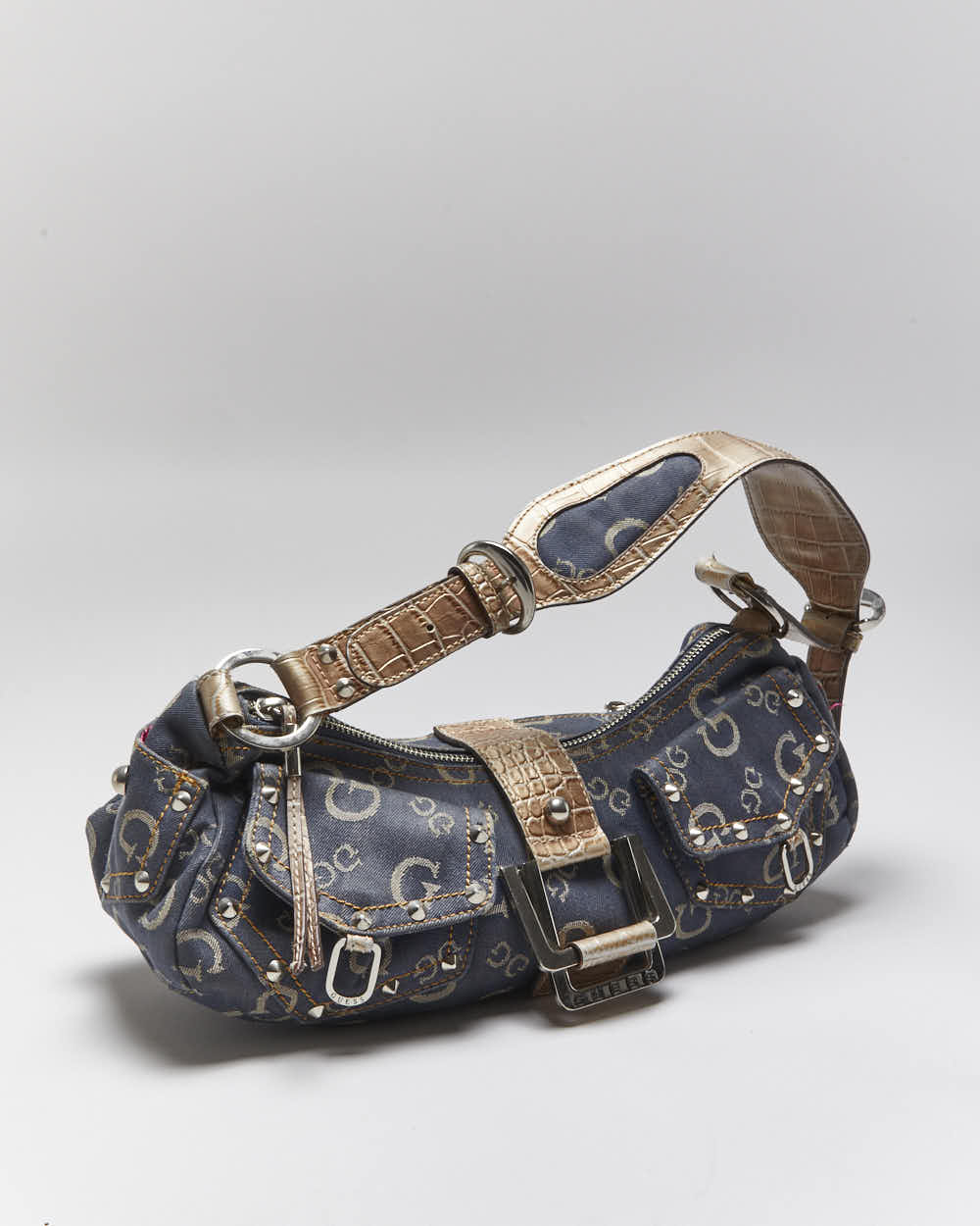 Vintage Y2k 00s Guess Studded Denim Handbag