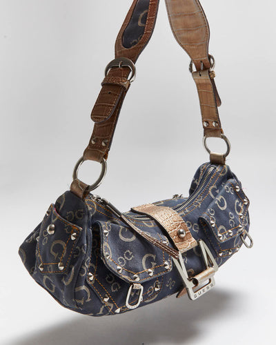 Vintage Y2k 00s Guess Studded Denim Handbag