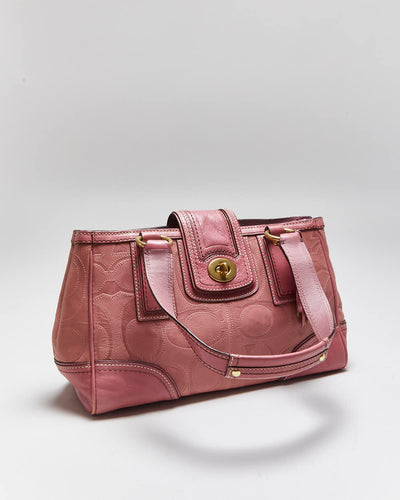 Vintage Y2k 00s Coach Pink Leather Handbag