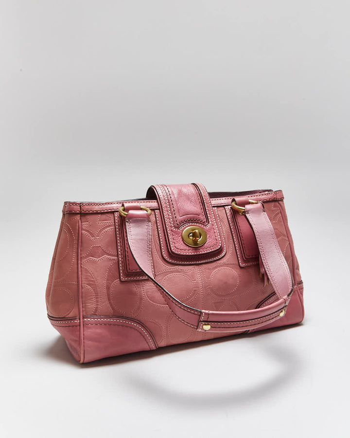 Vintage Y2k 00s Coach Pink Leather Handbag