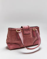 Vintage Y2k 00s Coach Pink Leather Handbag