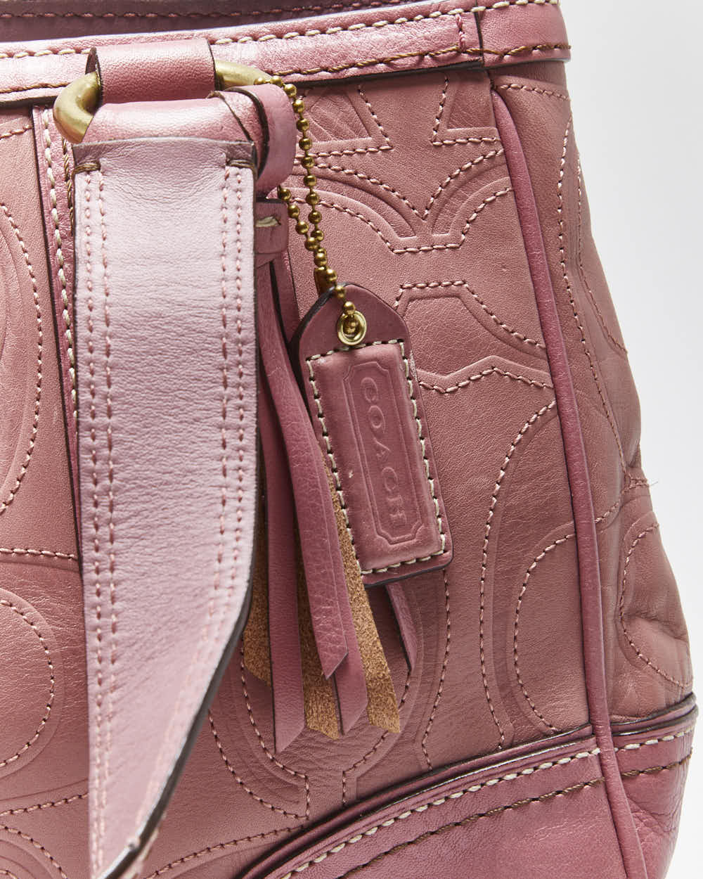 Vintage Y2k 00s Coach Pink Leather Handbag