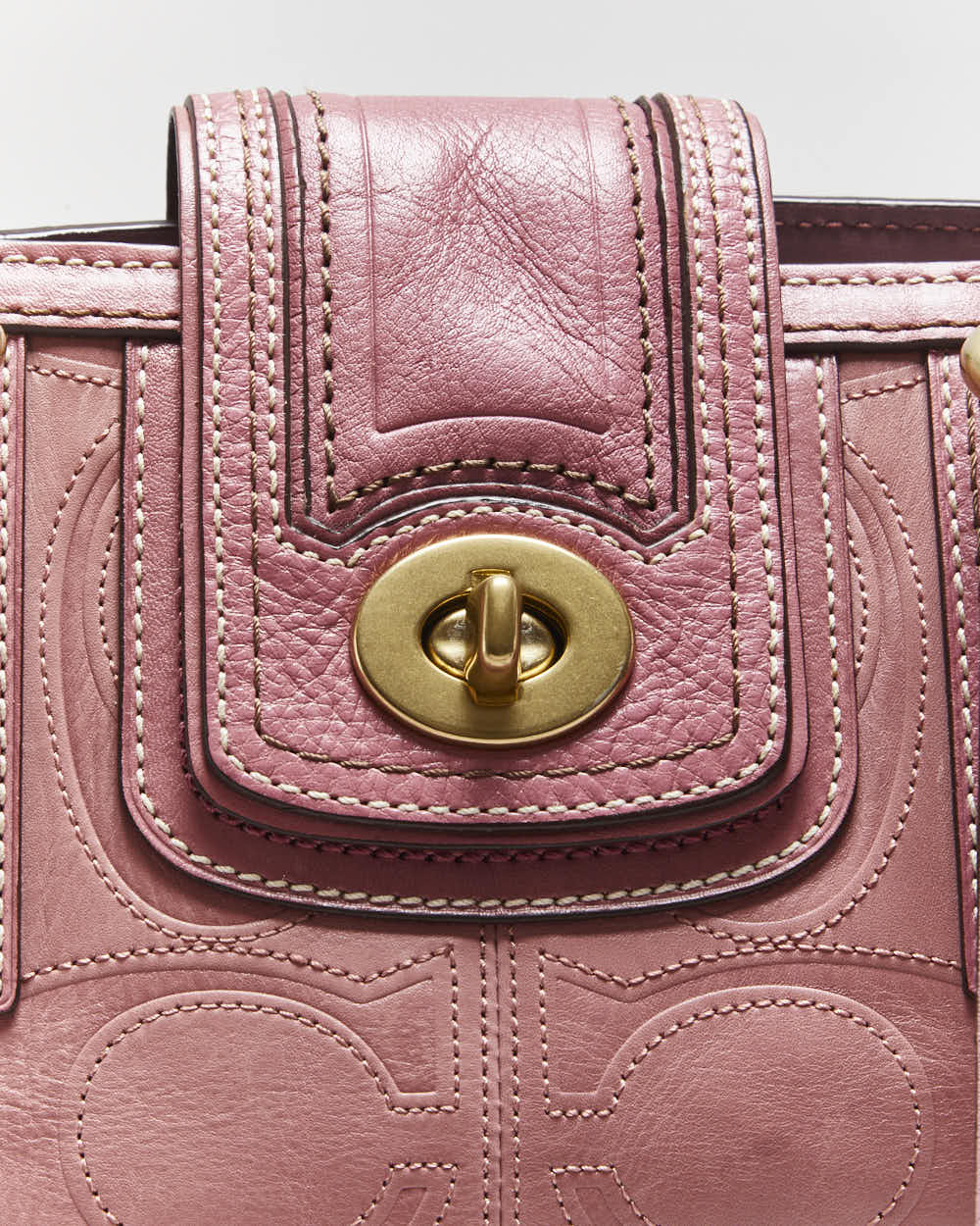 Vintage Y2k 00s Coach Pink Leather Handbag